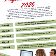 Programma Novembre 2026 Centro Sociale Asso